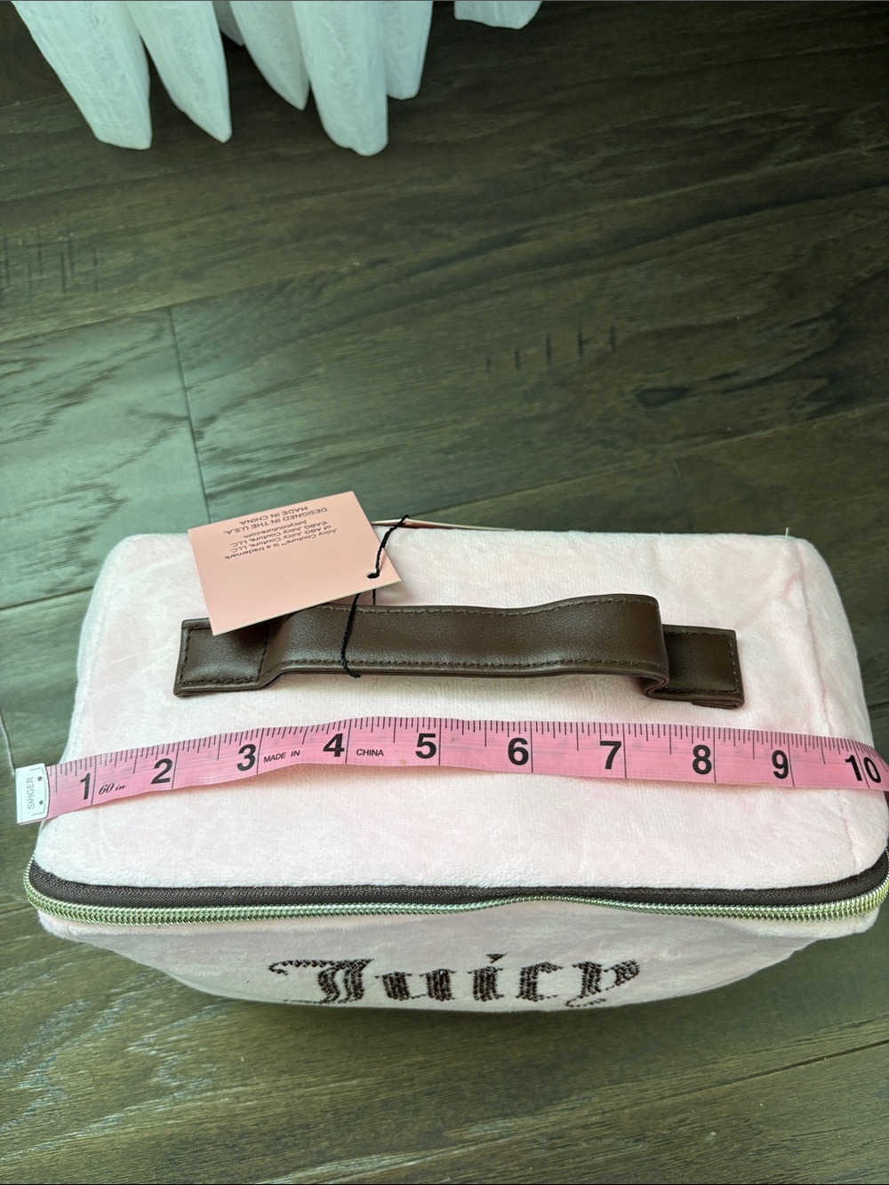 juicy Couture  Train Case,handle & zipper top,velvet feel,Juicy Rhinestone Logo - Picture 6 of 10